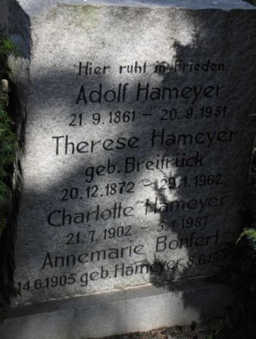 Hameyer Annemarie 1905-1990 Grabstein